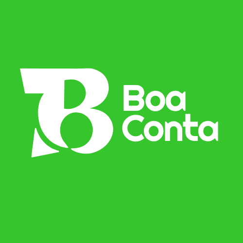 Boa Conta, assinatura branca sobre verde